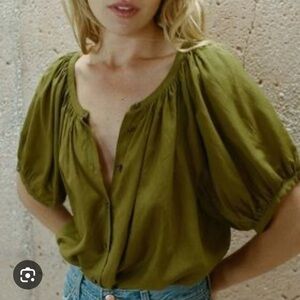 Doen June blouse in pickle